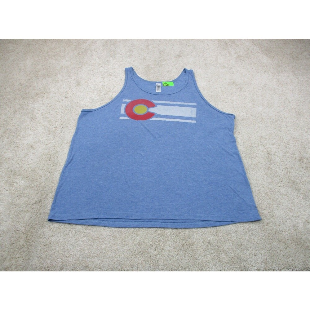 Colorado State Flag Tank Top Mens XL Blue Graphic Print Sleeveless Bella Canvas